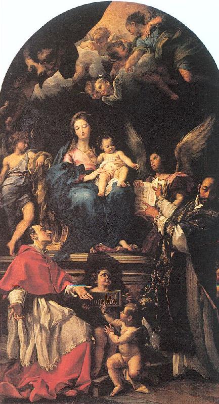 Maratta, Carlo Madonna and Child Enthroned with Angels and Saints oil painting image